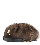 Chloé Shearling Plissé shoulder bag with gold-tone hardware, UK version