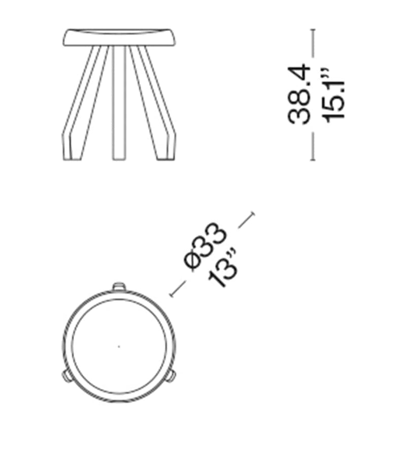Cassina Meribel stool oak (British brand)