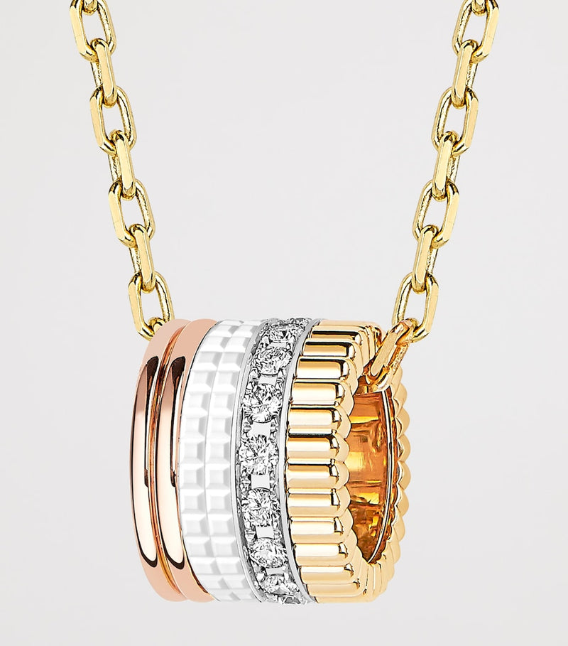 Boucheron Quatre White Edition mixed gold diamond necklace, imported from the UK