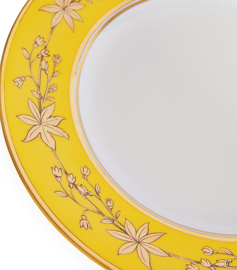 GINORI 1735 dinner plate with botanical wreath and gold trim 26.5cm, UK version