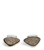 Tateossian sterling silver drusy cufflinks, imported from the UK