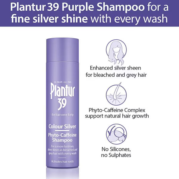 Plantur 39 Colour Silver Shampoo 250ml, imported from the UK