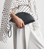 Carolina Herrera Consuelo clutch bag fan-shaped leather - British product