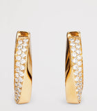 Engelbert Aurea Spira Creoles earrings in yellow gold with diamonds - British product