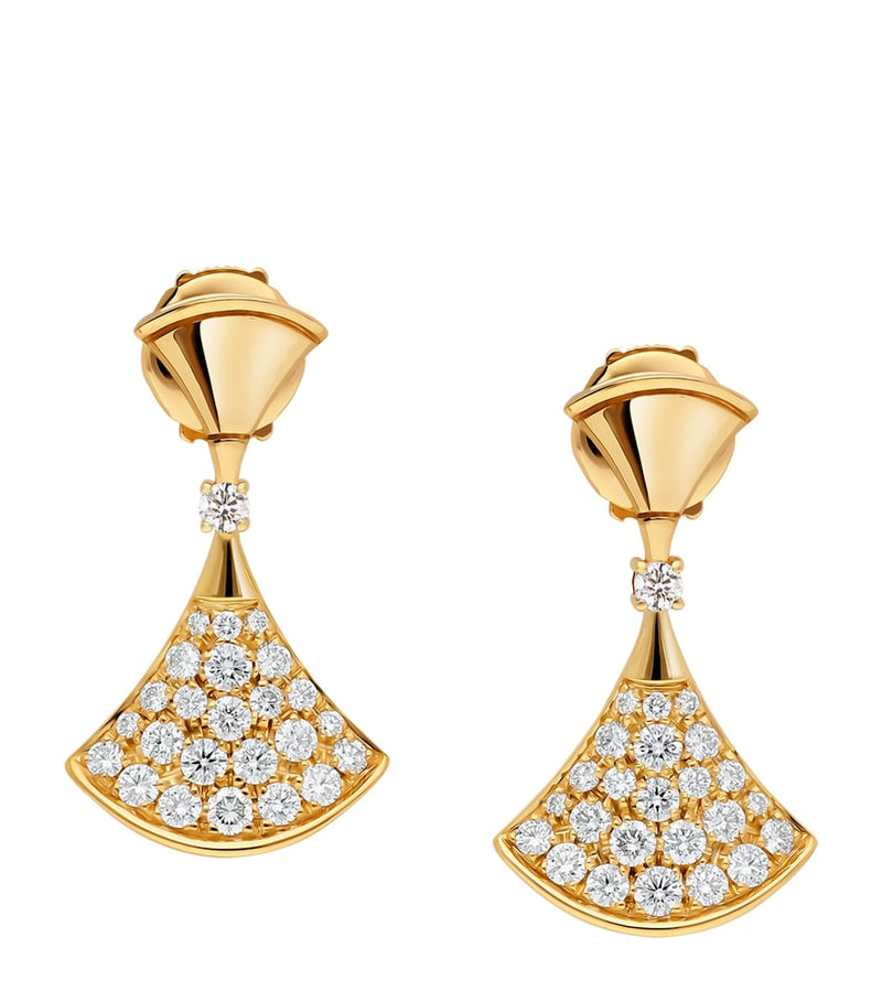 Bvlgari Divas' Dream earrings in yellow gold with diamonds (British brand)
