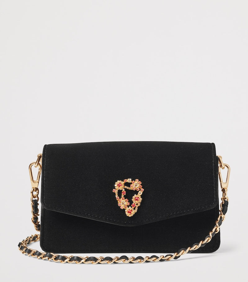 Aspinal of London velvet Eliza clutch bag (British brand)