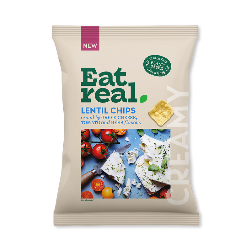 Eat Real Greek Cheese Tomato & Herb Lentil Chips 95g
