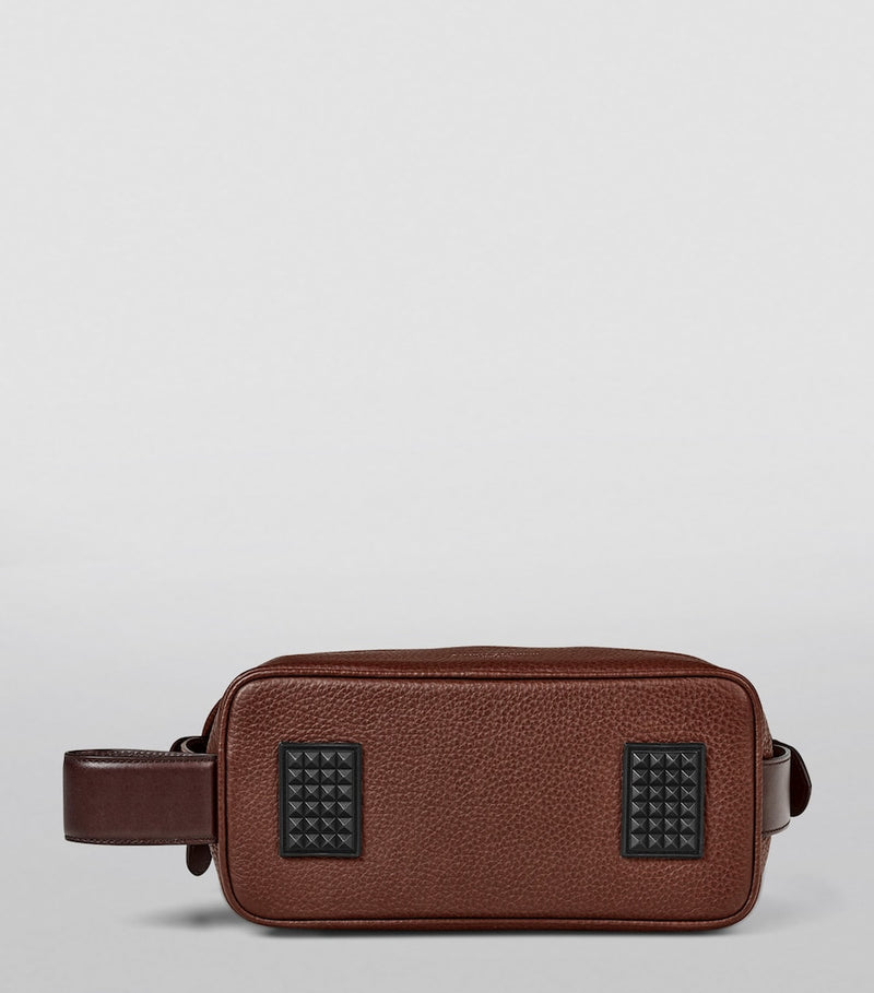 Aspinal of London Leather Reporter wash bag - British product