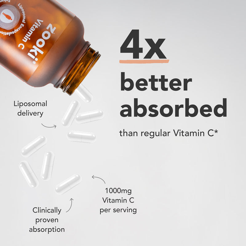 Zooki Liposomal Vitamin C capsules 60 count (British brand)