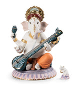 Harrods Lladró Veena Ganesha Porcelain Figurine- Buy online at McGrocer