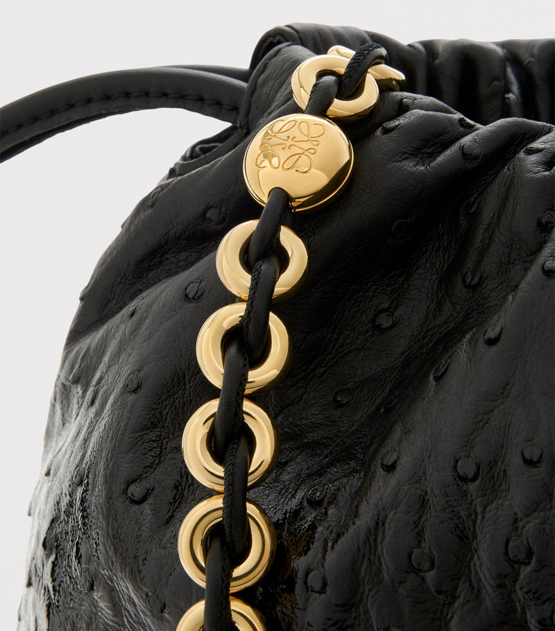LOEWE Flamenco ostrich leather clutch bag - British product