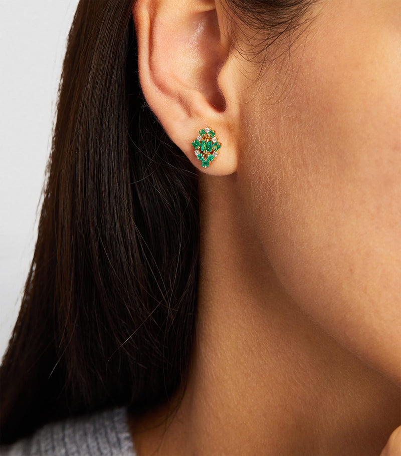 Suzanne Kalan La Fantaisie stud earrings 18k gold, imported from the UK