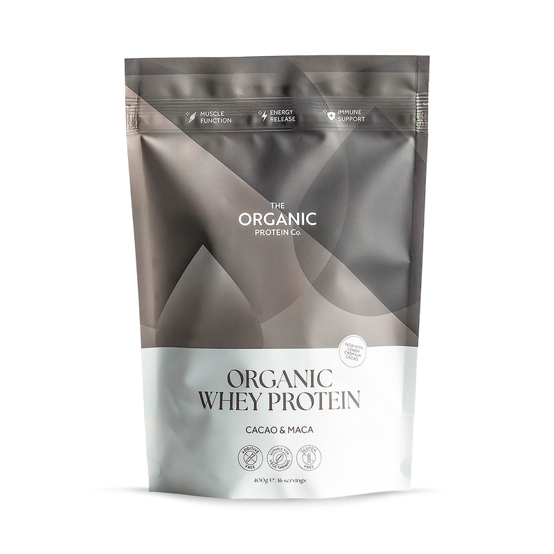 The Organic Protein Co whey protein Cacao & Maca 1200g, UK version