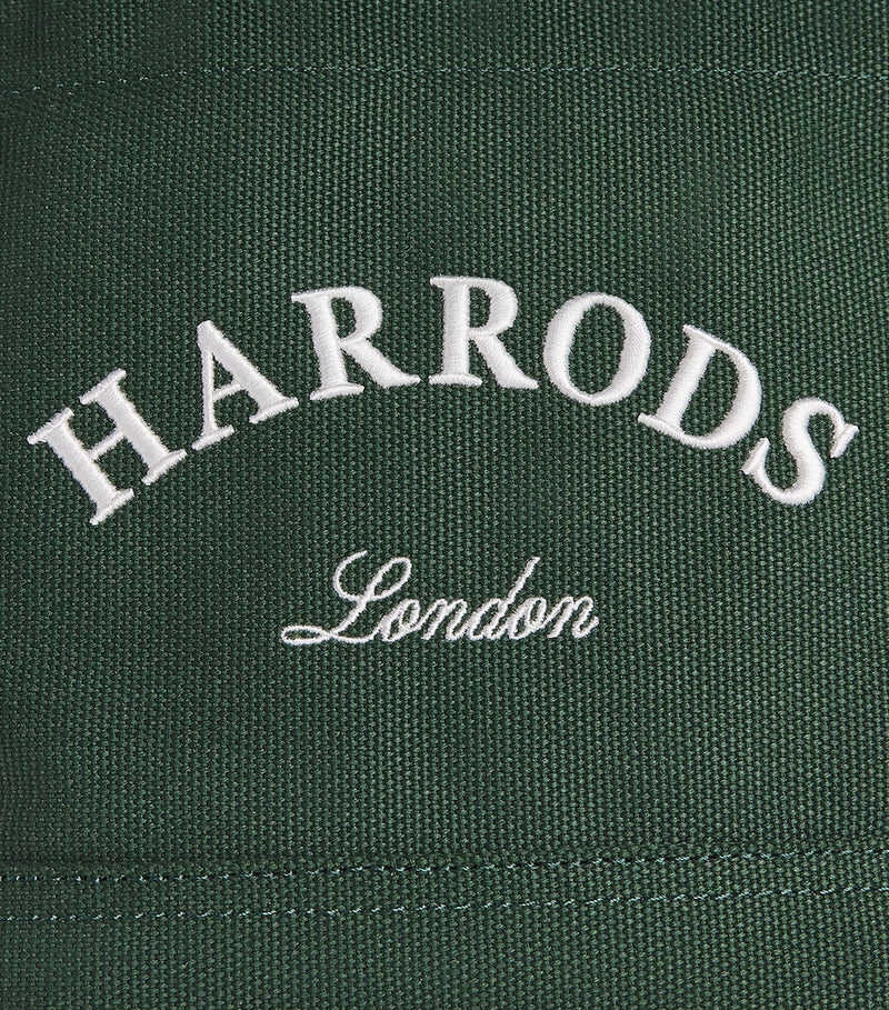 Harrods small cotton embroidered logo tote bag, UK version
