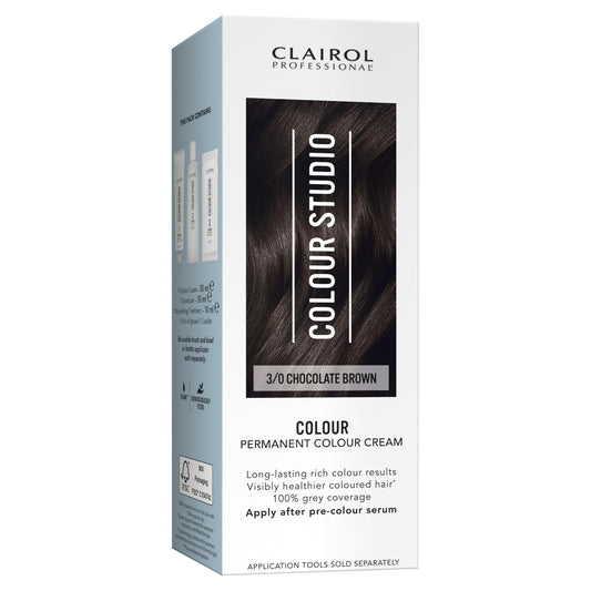 Clairol Professional Colour Studio 3/0 Chocolate Brown Permanent Colour Cream GOODS Sainsburys   