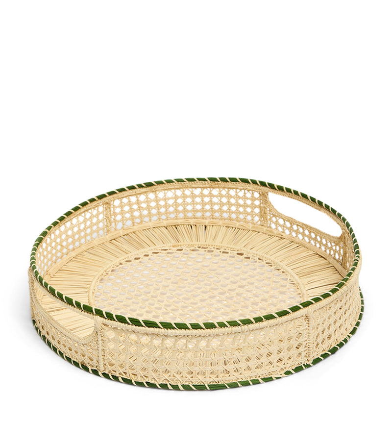 La DoubleJ raffia tray 36.5cm, UK version