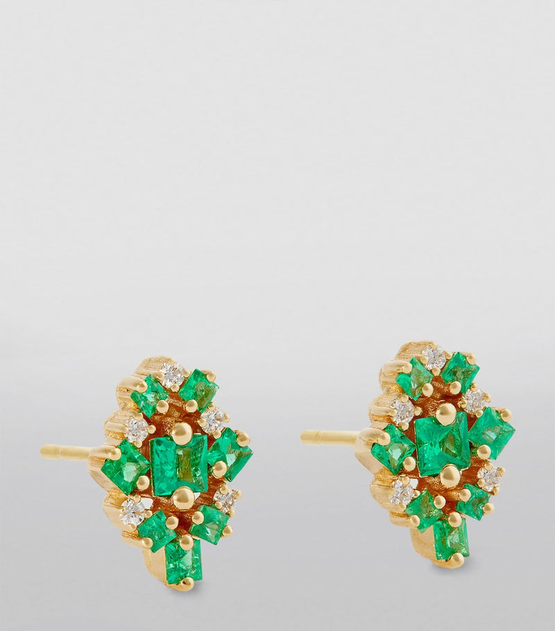 Suzanne Kalan La Fantaisie stud earrings 18k gold, imported from the UK