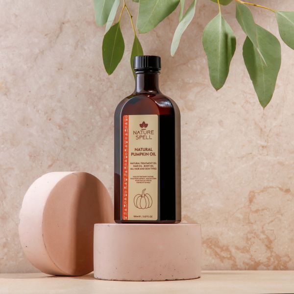 Nature Spell Pumpkin Oil Hair Body 150ml, imported from the UK.
