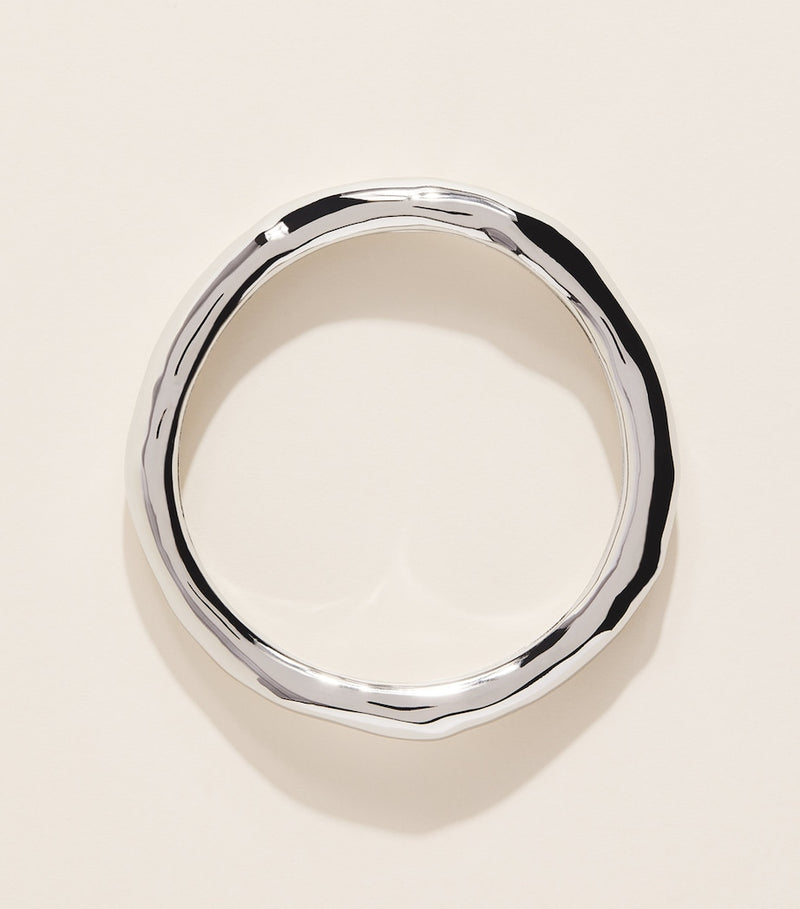 Alexis Bittar large rhodium-plated molten bangle, UK version