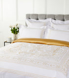 Egyptian Cotton Super King Duvet Cover with Gold Accents 260cm x 220cm