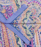 Etro silk paisley scarf with botanical print, imported from the UK