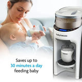 Baby Brezza formula dispenser in black and white, imported from the UK