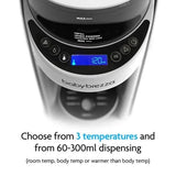 Baby Brezza formula dispenser in black and white, imported from the UK