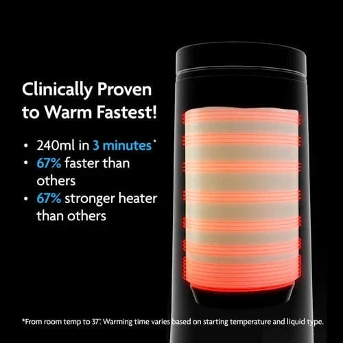 Baby Brezza SuperFast portable bottle warmer all black - British product