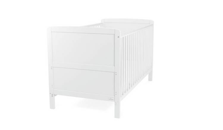 Baby Elegance Travis Baby Cot Bed with Mattress - White - McGrocer