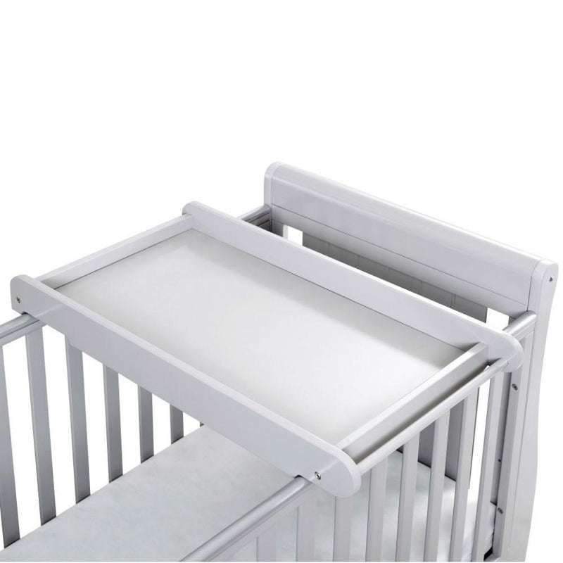 Babymore grey cot top changer solid wood nursery furniture - British product