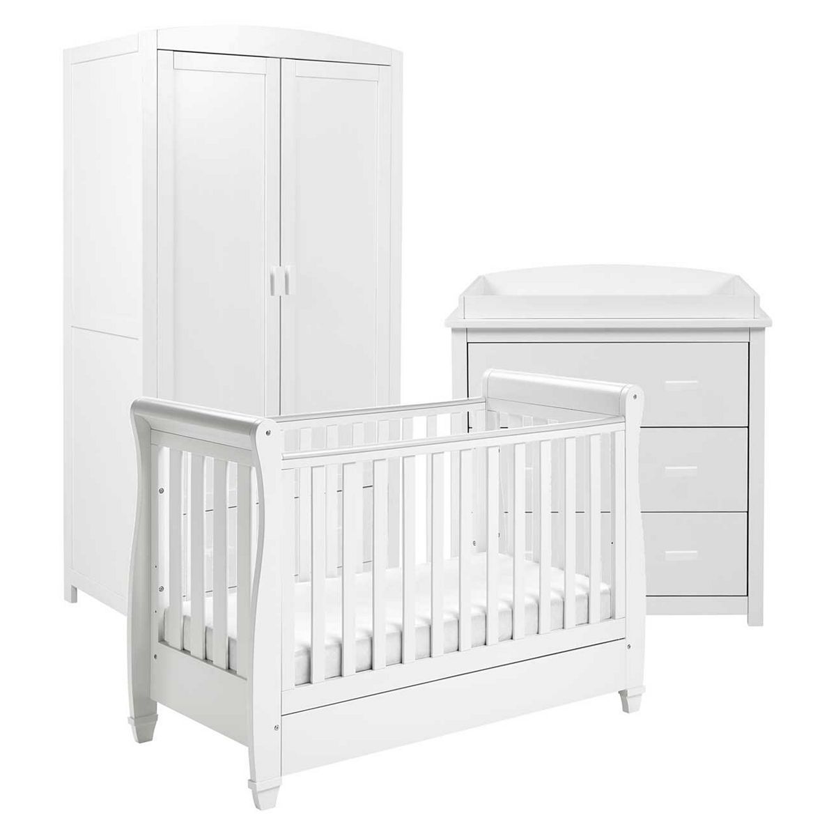 Babymore Eva 3 Piece Room Set - White - McGrocer