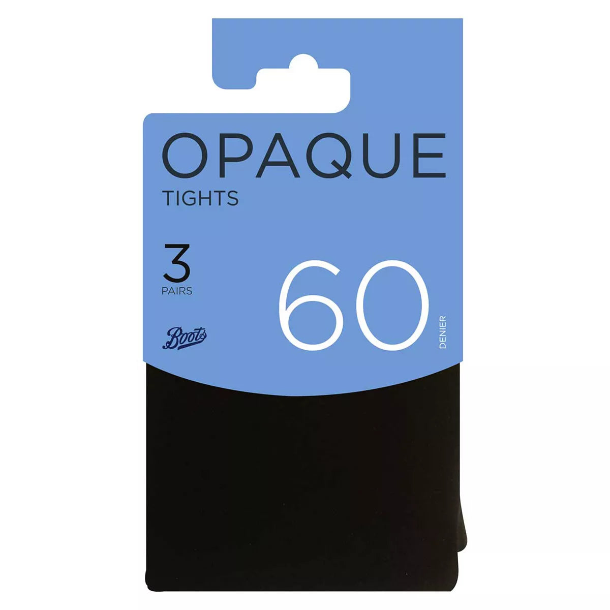 Boots 60 Denier Opaque 3 pair pack Black XL - McGrocer