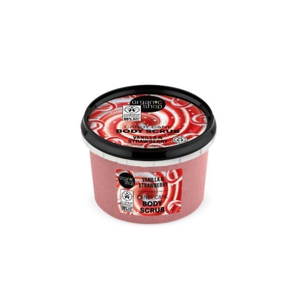Organic Shop Candy Cane Body Scrub 250ml, imported from the UK