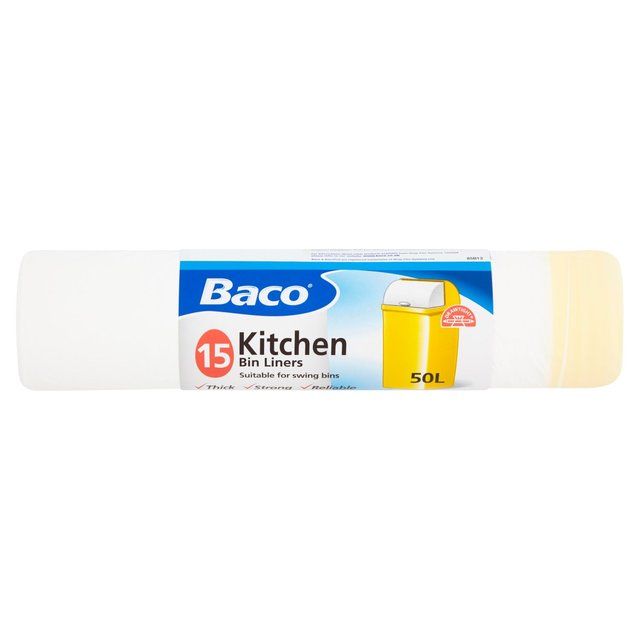 Baco Draw String Swing Bin Liners 50L 15 per pack - McGrocer