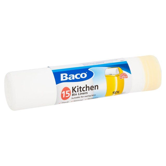 Baco Draw String Swing Bin Liners 50L 15 per pack - McGrocer