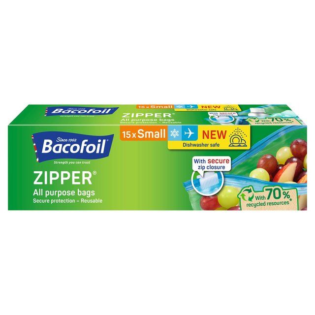 Bacofoil Small All Purpose Zipper Freezer Bags 15 per pack - McGrocer