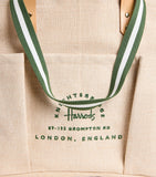 Harrods large jute garden tote bag, imported from the UK