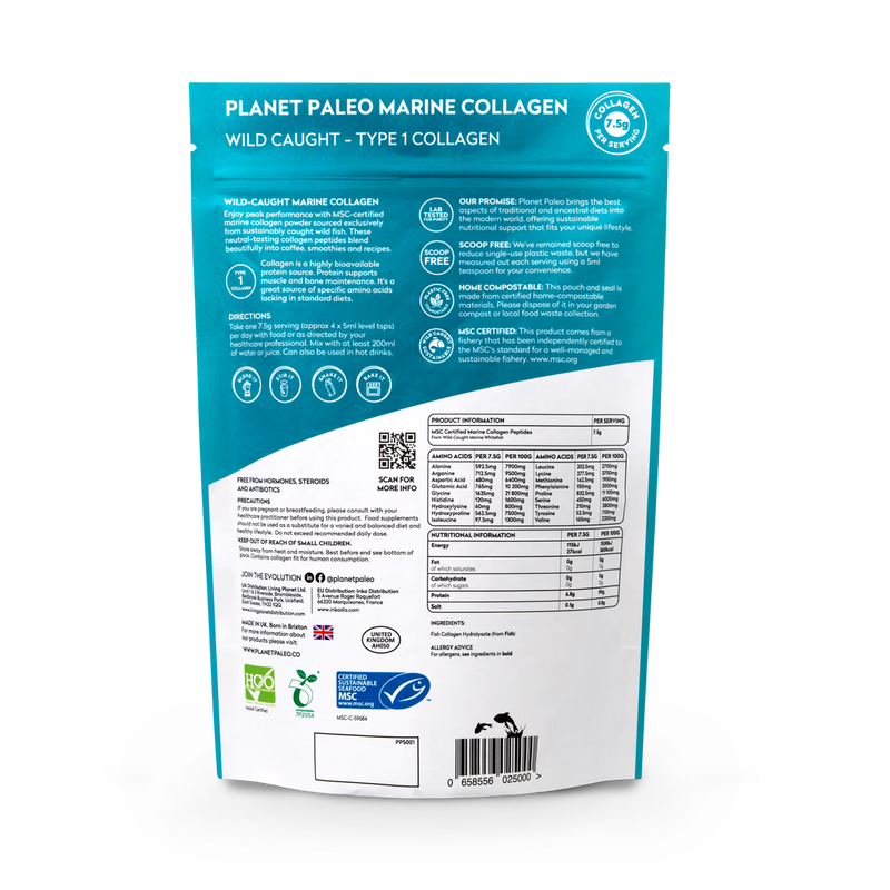 Planet Paleo marine collagen powder 225g, UK version