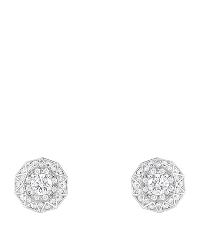 Harrods Boucheron White Gold and Diamond Etoile de Paris Stud Earrings- Buy online at McGrocer