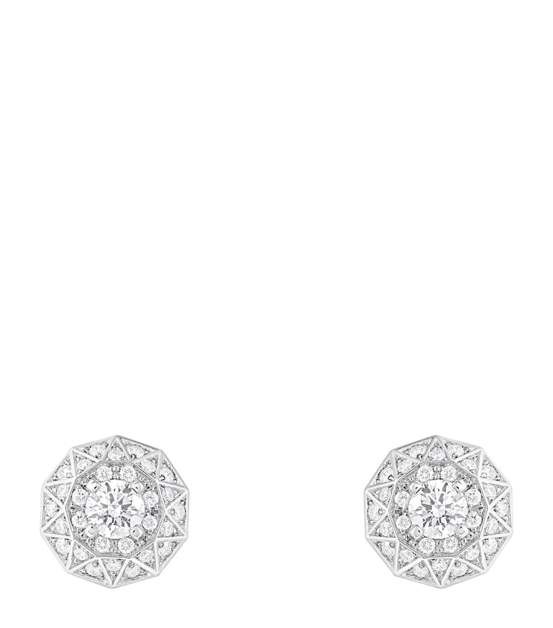 Boucheron white gold diamond Etoile de Paris stud earrings, UK version