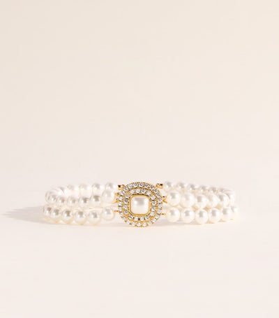 Harrods Self-Portrait Crystal and Faux Pearl Choker- Buy online at McGrocer