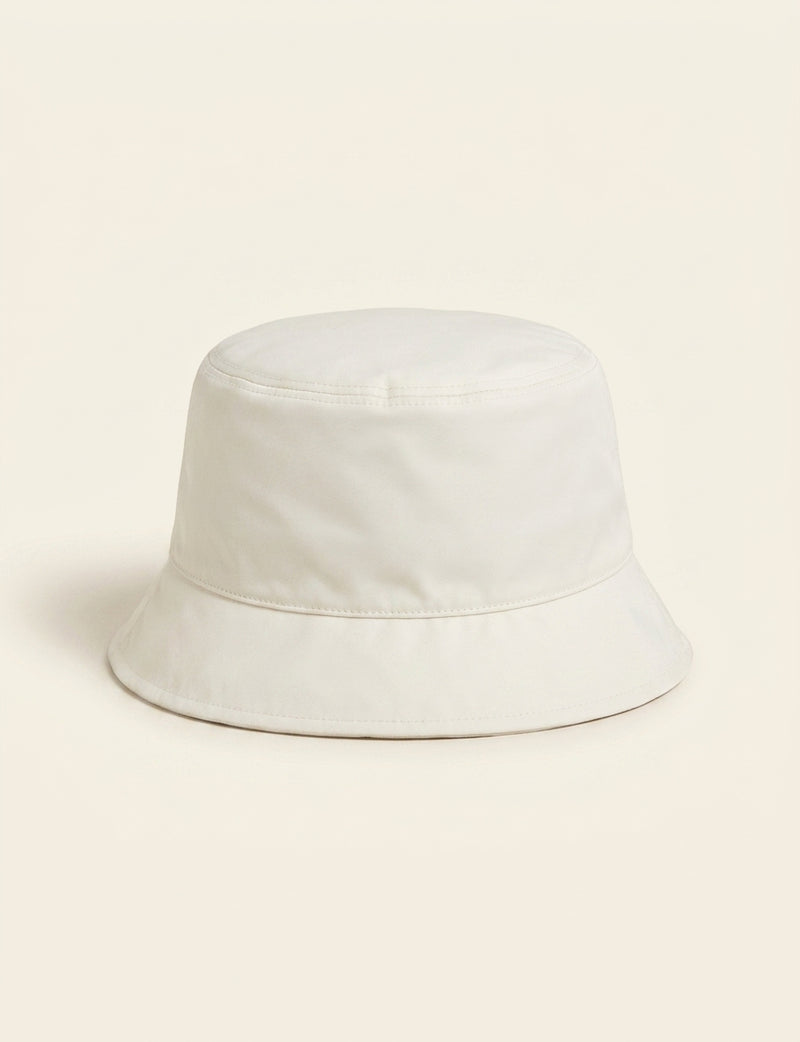 Prada logo-plaque nylon bucket hat with cotton lining, UK version