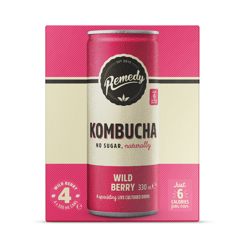Remedy kombucha wild berry 4x330ml, imported from the UK