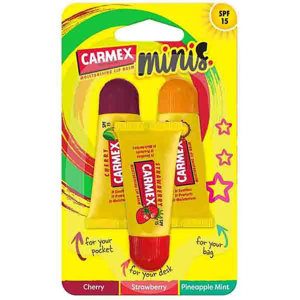 Carmex lip balm mini 3 pack assorted - British product