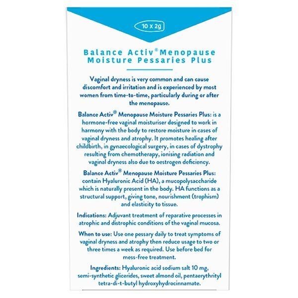 Balance Activ Menopause Moisture Pessaries Plus - McGrocer