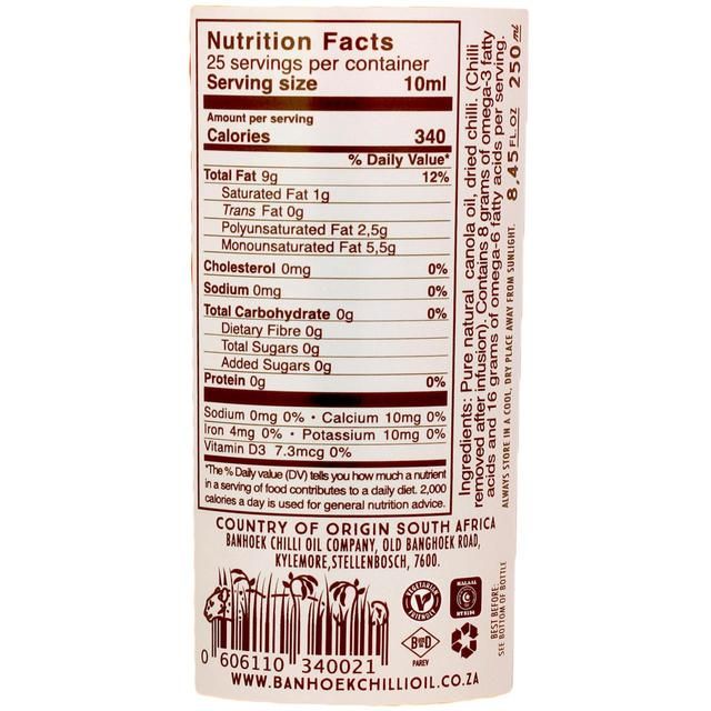 Banhoek Chilli Oil 250ml - McGrocer