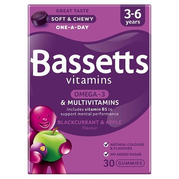 Bassetts Vitamins 3-6 Multivitamins + Omega 3 Pastilles 30s - McGrocer