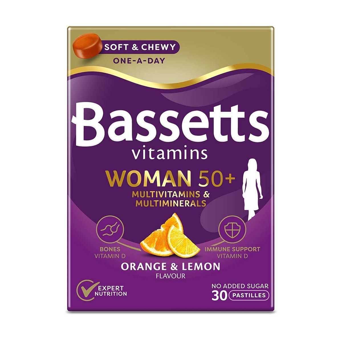 Bassetts Vitamins Woman 50+ Orange & Lemon Flavour – 30 Pastilles - McGrocer