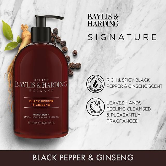 Baylis & Harding Black Pepper & Ginseng Hand Wash   500ml - McGrocer