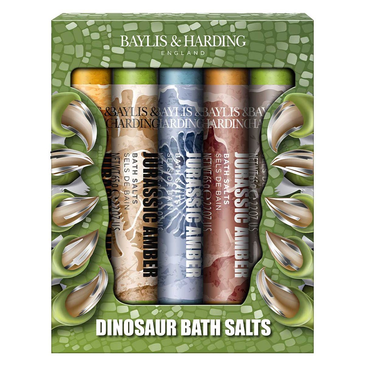 Baylis & Harding Dinosaur 5 Test Tube Bath Salts Gift Set - McGrocer